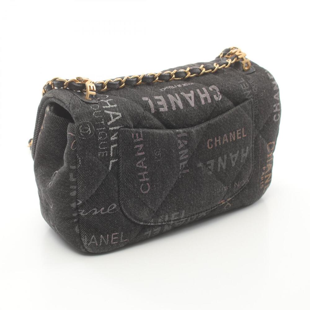 Chanel Black Bag Multicolor Shoulder Matelasse Flap Denim Black